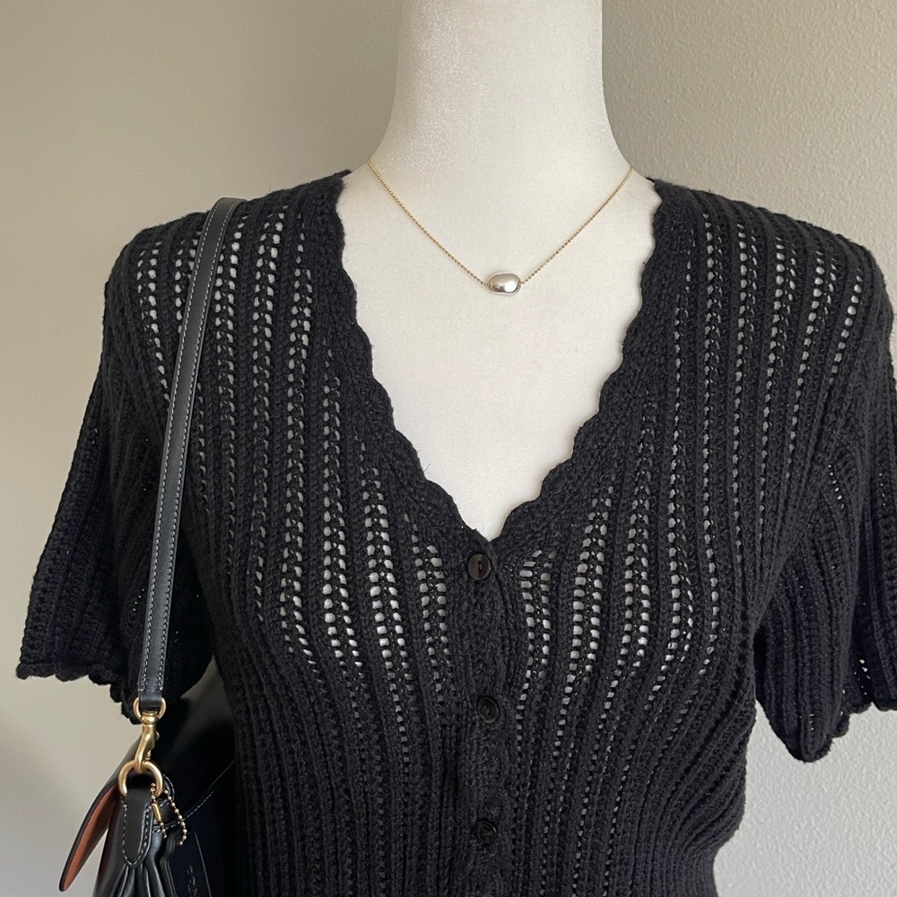 JohnPaulRichard Black Knit Cardigan Size L - Picture 4 of 7